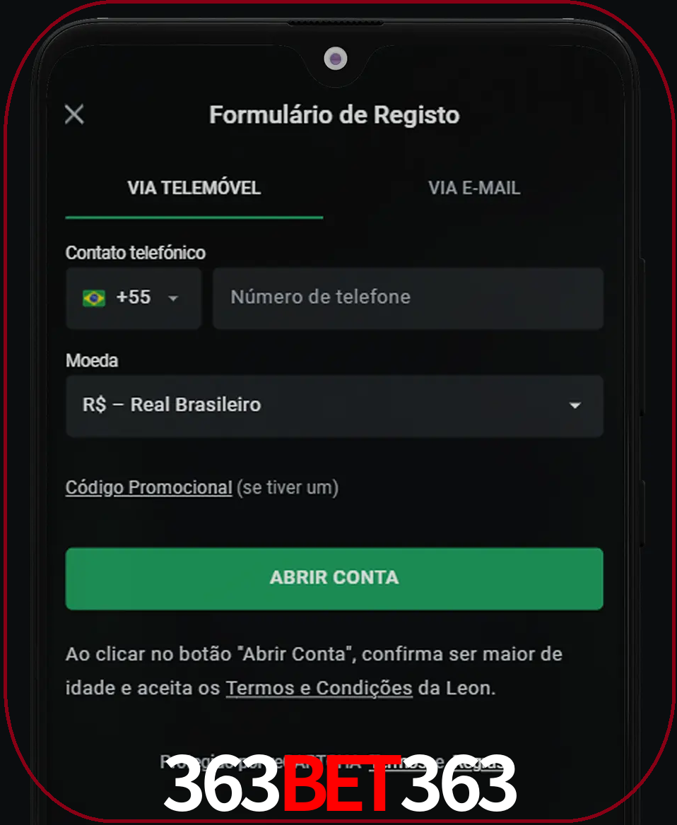 Abra o aplicativo e inicie o processo de registro.